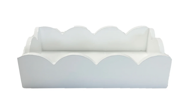 Scalloped Guest Towel Holder | White