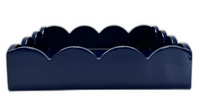 Scalloped Notepad Holder/Tray | Navy
