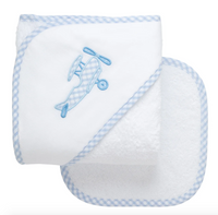 Hooded Towel & Washcloth Set | Airplane