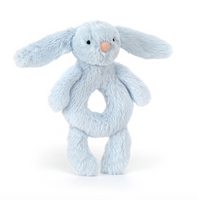 Bashful Bunny Ring Rattle | Blue