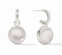 Fleur-de-Lis Hoop & Charm Earring | Iridescent Clear Crystal
