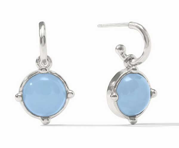 Honeybee Hoop & Charm Earring | Chalcedony Blue