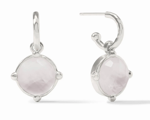 Honeybee Hoop & Charm Earring | Iridescent Clear Crystal