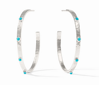 Crescent Stone Hoop | Large