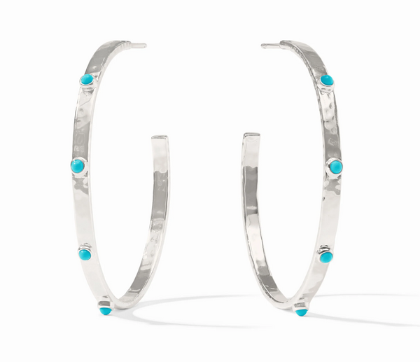 Crescent Stone Hoop | Large