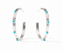 Crescent Stone Hoop | Medium