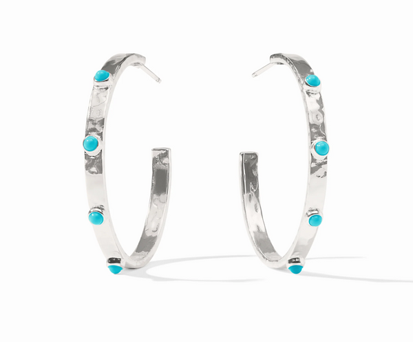 Crescent Stone Hoop | Medium