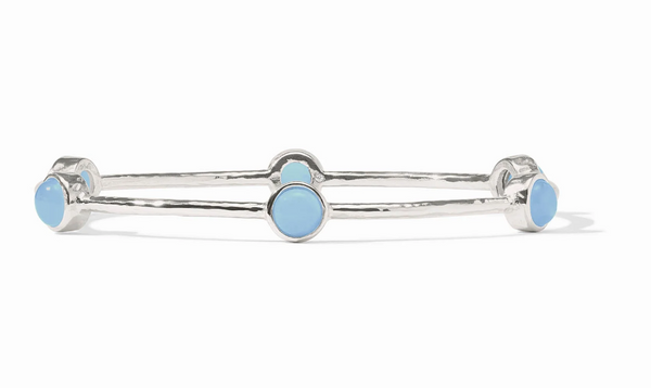 Milano Luxe Bangle | Medium Chalcedony Blue