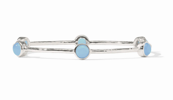 Milano Luxe Bangle | Small Chalcedony Blue