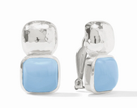 Catalina Clip Earring | Chalcedony Blue