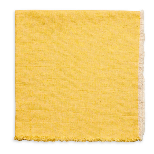 Washed Fringe Edge Napkin | Yellow