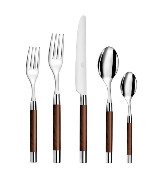 Conty 5PPS Flatware | Brown