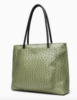 Ostrich Tote w/Dual Exterior Pockets | Olive