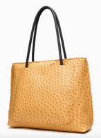 Ostrich Tote w/Dual Exterior Pockets | Mustard