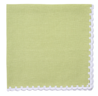 Juliet Embroidered Napkin | Kiwi/White