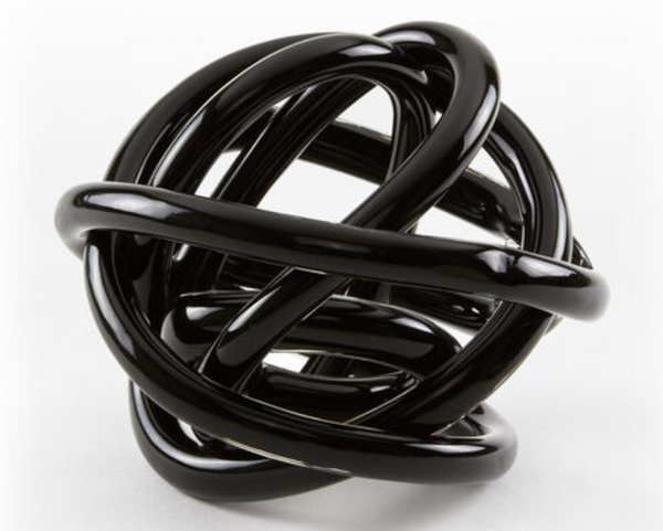 Hand Blown Glass Knot | Black