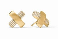 Catalina Gold X Pave Stud