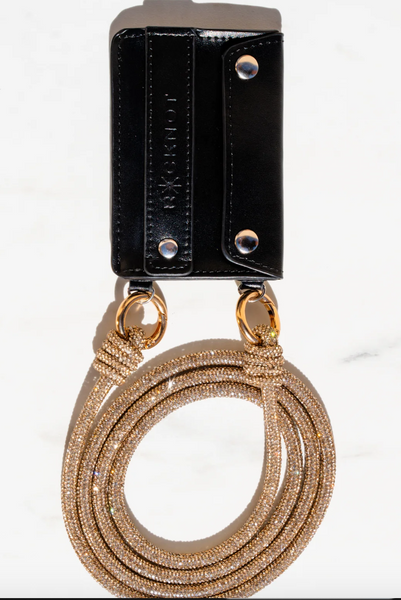 Phonepack Leather Wallet | 56" Champagne Bubbles Strap