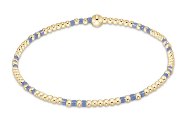Hope Joy Pattern 2mm Bead Bracelet | Bright Blue
