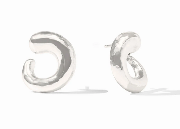 Solara Silver Spiral Earrings | Small