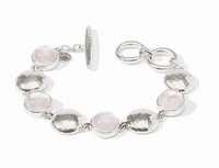Solara Iridescent Clear Stone Bracelet | Silver