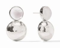 Solara Midi Iridescent Clear Crystal Earrings | Silver