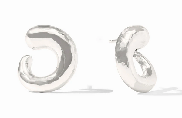 Solara Silver Spiral Earrings | Medium