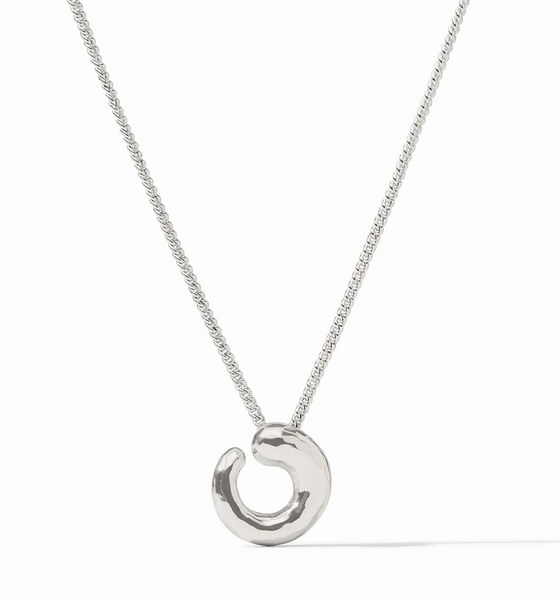 Solara Spiral Delicate Necklace | Silver