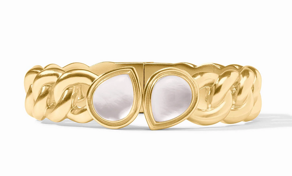Dolce Hinge Bangle | Iridescent Clear Crystal