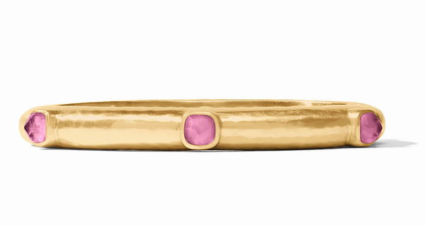 Catalina Stone Hinge Bangle | Iridescent Tourmaline Pink