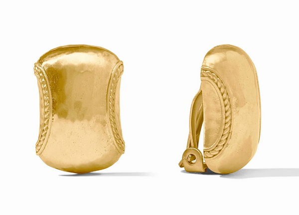Cannes Gold Clip Earrings