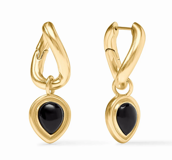 Dolce Hoop & Charm Earrings | Obsidian Black