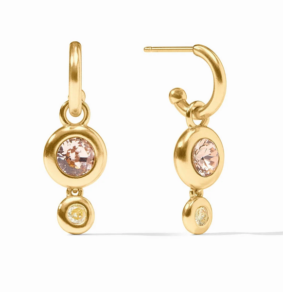 Rainbow Duo Hoop & Charm Earrings | Champagne Radiance