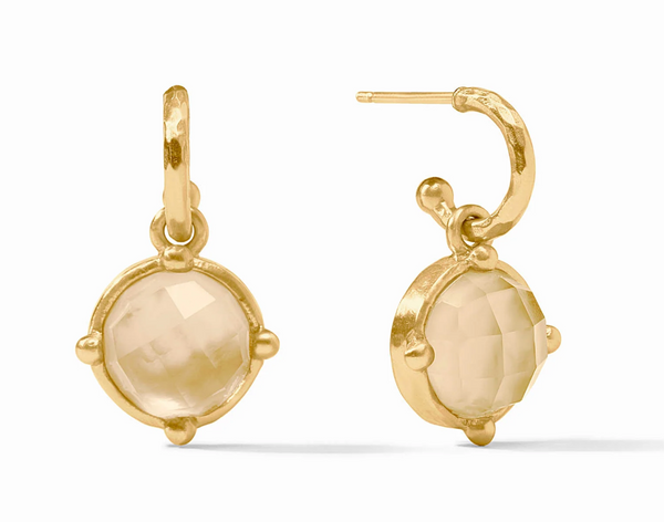 Honeybee Hoop & Charm Earrings | Iridescent Champagne