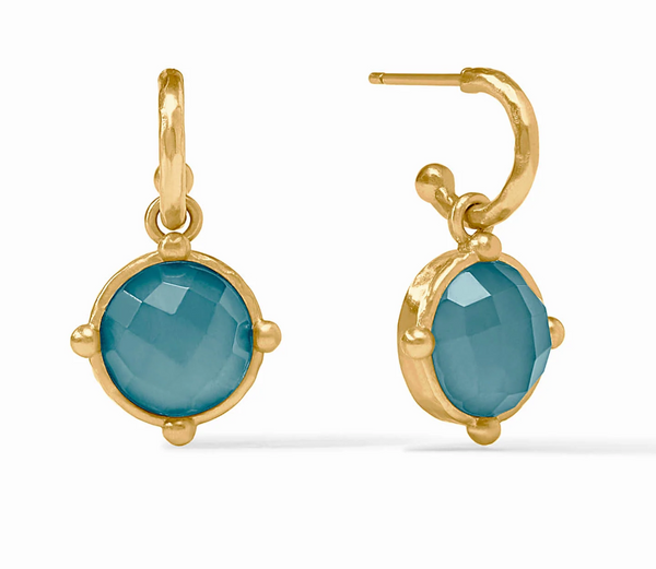 Honeybee Hoop & Charm Earrings | Iridescent Montana Blue