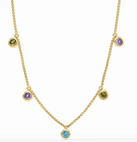 Rainbow Delicate Charm Necklace | Blue Twilight