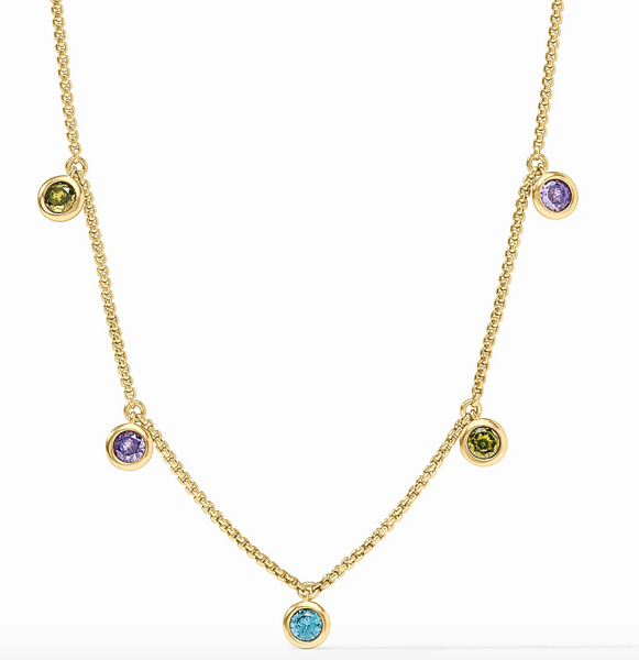 Rainbow Delicate Charm Necklace | Blue Twilight