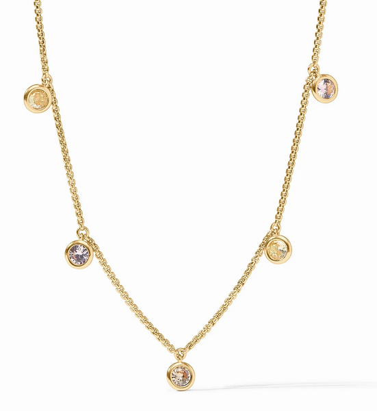 Rainbow Delicate Charm Necklace | Champagne Radiance