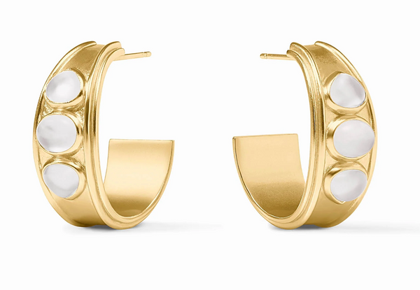 Dolce Medium Stone Hoop | Iridescent Clear Crystal