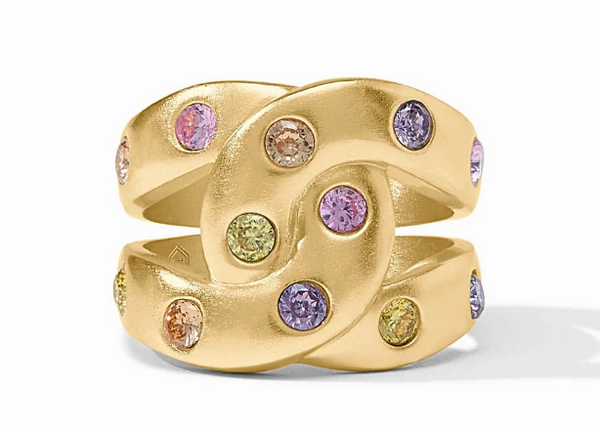 Rainbow Pink Dawn Infinity Ring | Size 8