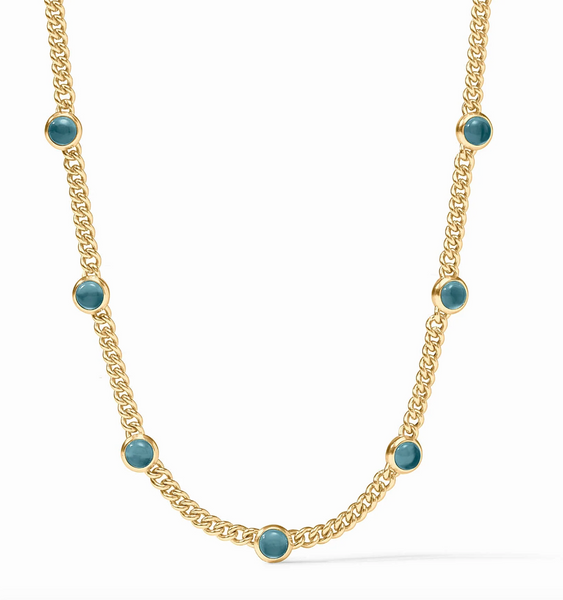 Dolce Delicate Station Necklace | Iridescent Montana Blue