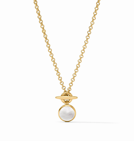 Solara Solitaire Necklace | Iridescent Clear Crystal