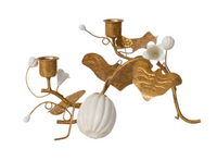 Forest Walk Pumpkin & Vine Double Candlestick Holder | Gold
