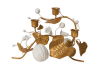 Forest Walk Pumpkin & Vine Triple Candlestick Holder | Gold