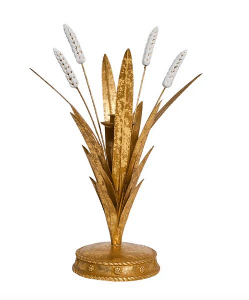 Forest Walk Wheat 13" Candlestick | Gold