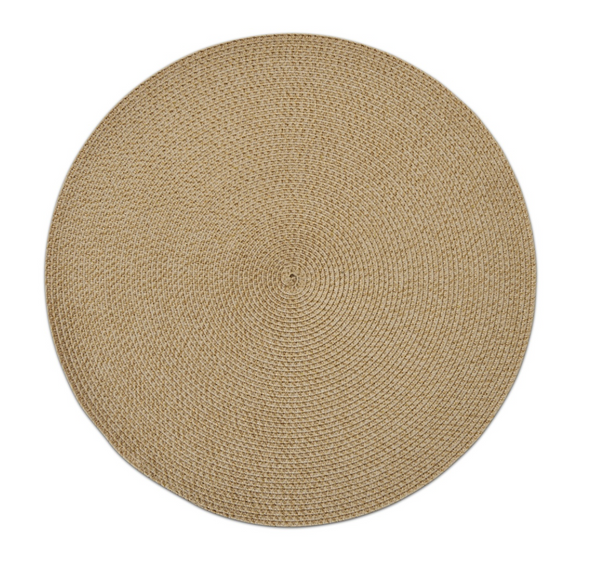 15" Metallic Basketweave Placemat | Gold/Sand