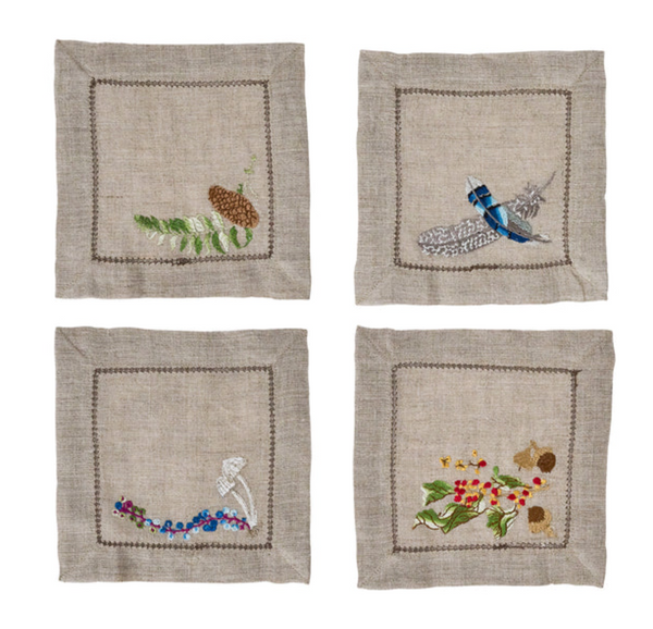 Forest Walk Cocktail Napkin Set 4 | Assorted
