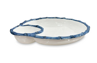 Vida Bamboo Large Chip & Dip | Blue and White