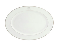Monogrammed Oval Platter White | Platinum