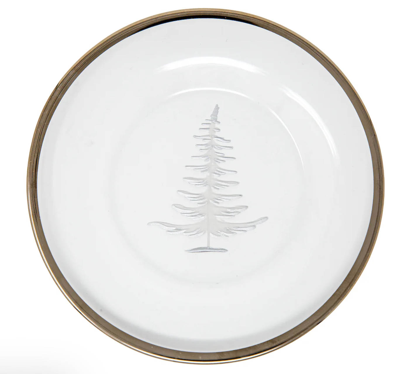 Vetro Etched Tree Salad Plate | Platinum